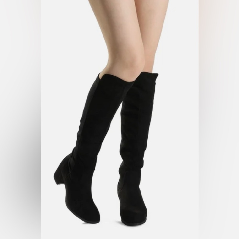 Chunky Knee High Stretch Boots